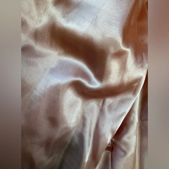 Vintage Rabbit Fur Coat with front hook closure pink satin lining size large - Picture 11 of 16